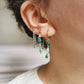 Boucle d'oreille acier argenté à l'unité, composition piercings d'oreilles vert