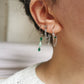 Boucle d'oreille acier argenté à l'unité, composition piercings d'oreilles vert