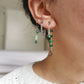 Boucle d'oreille acier argenté à l'unité, composition piercings d'oreilles vert