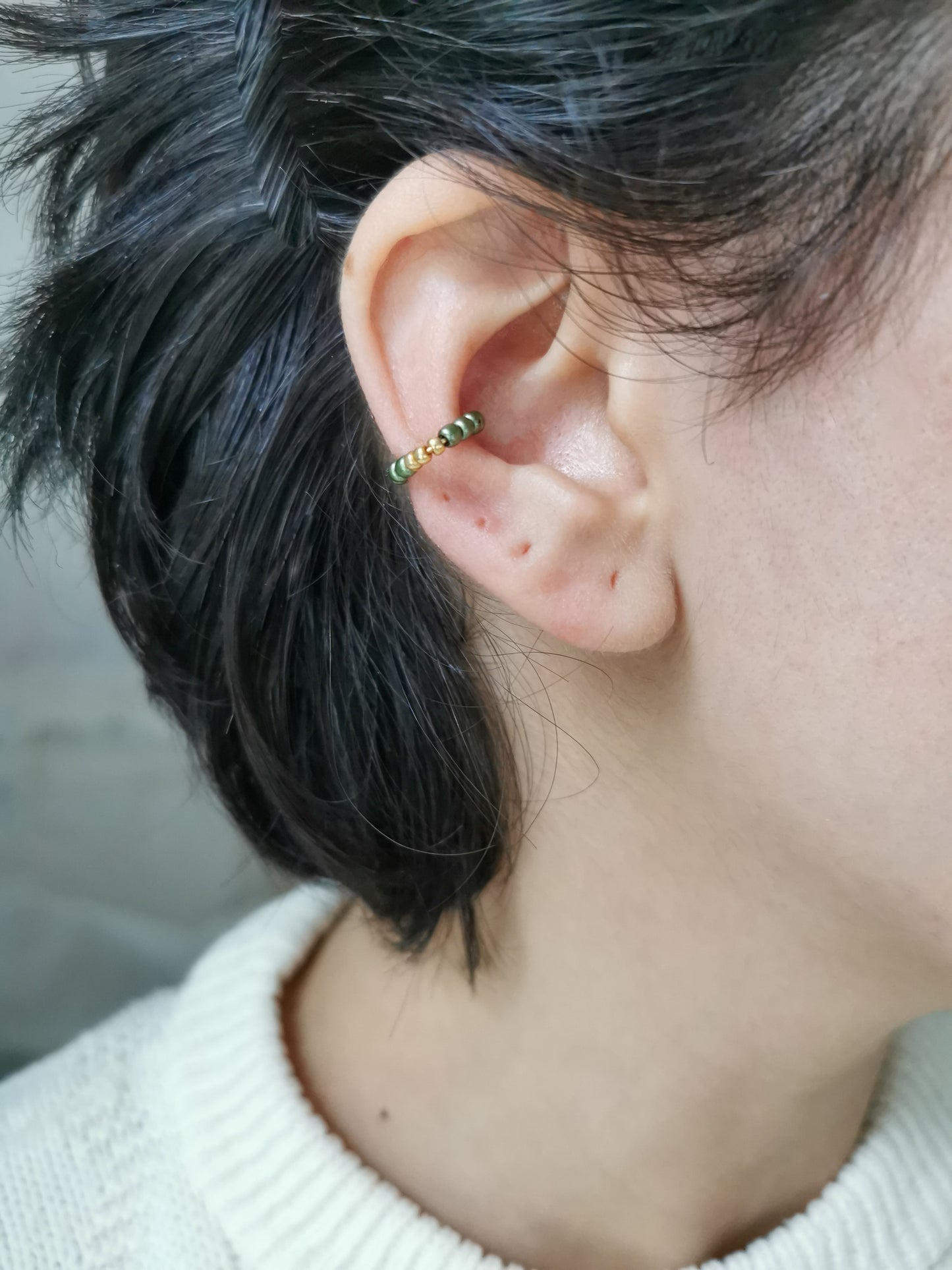 earcuff fait main, piercing conch, faux piercing, bijoux d'oreilles, boucles d'oreilles perles