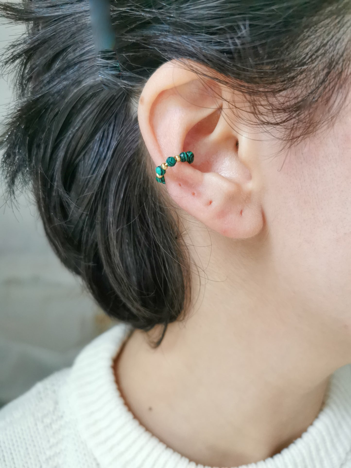 earcuff fait main, piercing conch, faux piercing, bijoux d'oreilles, boucles d'oreilles perles