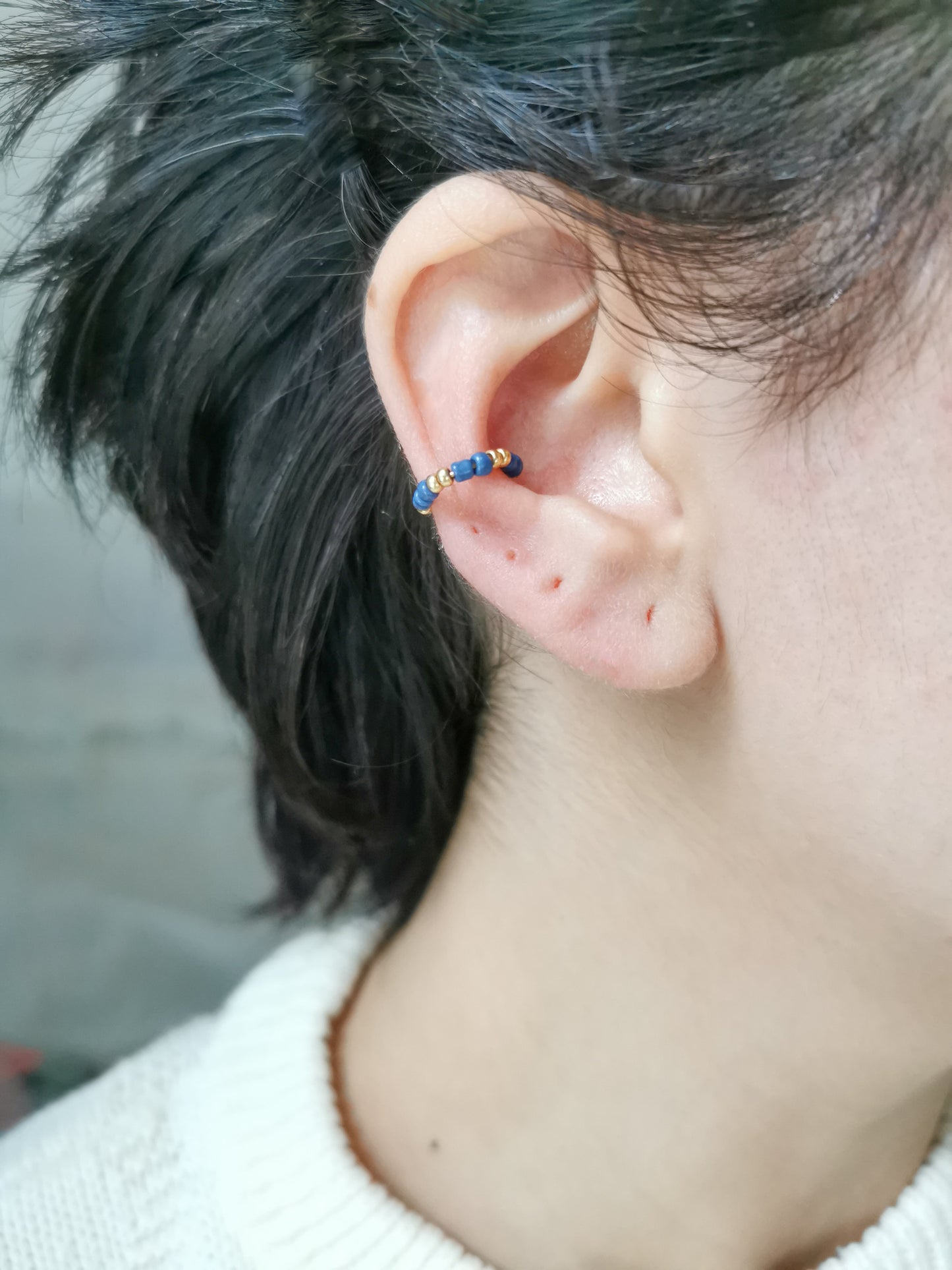 earcuff fait main, piercing conch, faux piercing, bijoux d'oreilles, boucles d'oreilles perles