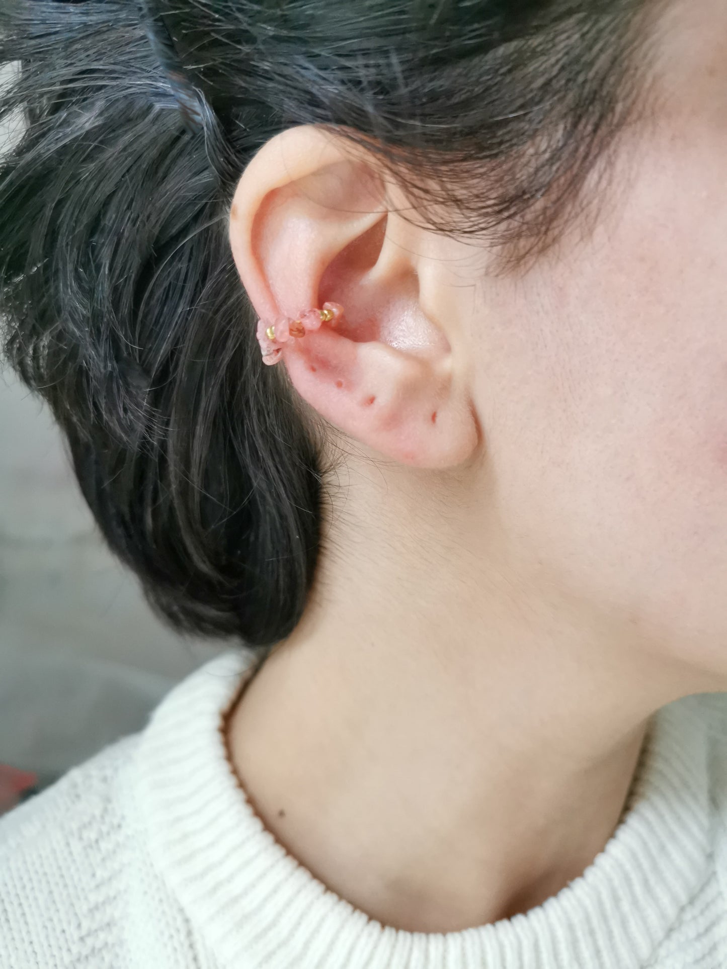 earcuff fait main, piercing conch, faux piercing, bijoux d'oreilles, boucles d'oreilles perles