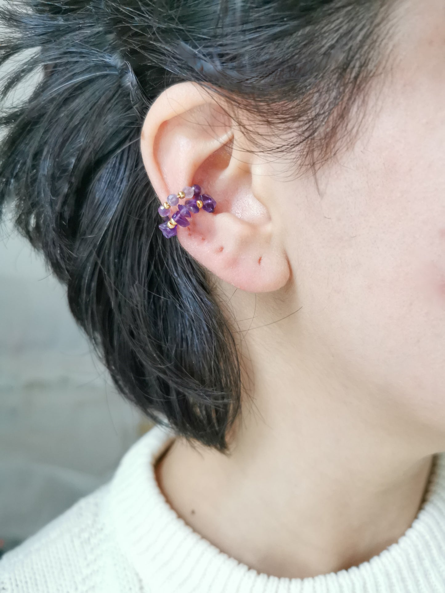 earcuff fait main, piercing conch, faux piercing, bijoux d'oreilles, boucles d'oreilles perles