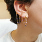 Boucle d'oreille double acier inoxydable, boucle d'oreille lune, bijoux faits main