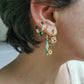 Boucle d'oreille acier, set piercings d'oreilles vert, pendentif serpent, soleil, œil