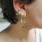 Boucle d'oreille acier, set piercings d'oreilles vert, pendentif serpent, soleil, œil