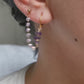 Boucle d'oreille double acier inoxydable, chaine d'oreille violette faite main