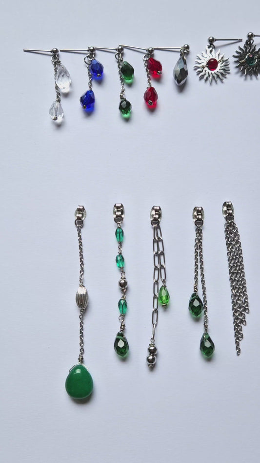 Mono boucle d'oreille personnalisable acier argenté et argent renforcé