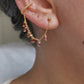 Boucle d'oreille acier, chaine d'oreille rouge, faite main