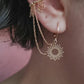 Boucle d'oreille double en acier, boucle d'oreille chaine, piercing acier inoxydable, bijoux fait main