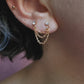 Boucle d'oreille double, boucle d'oreille chaine, piercing acier inoxydable, bijoux fait main