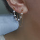 Boucle d'oreille double, chaine d'oreille perles d'eau douce, faite main