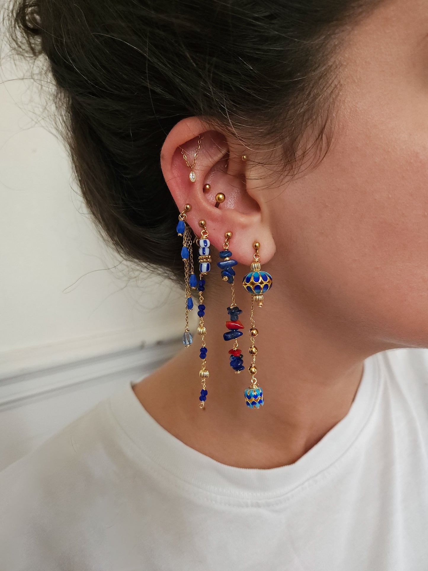 Boucles d'oreilles personnalisables à l'unité, acier inoxydable doré à l'or fin, coquillage, crabe, soleil