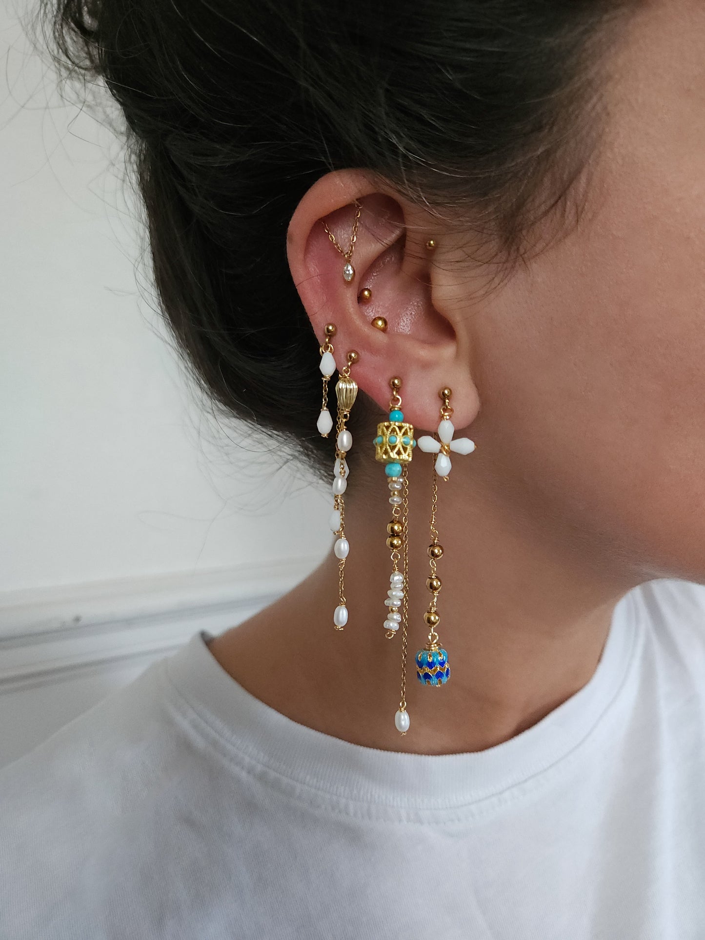 Boucles d'oreilles personnalisables à l'unité, acier inoxydable doré à l'or fin, coquillage, crabe, soleil