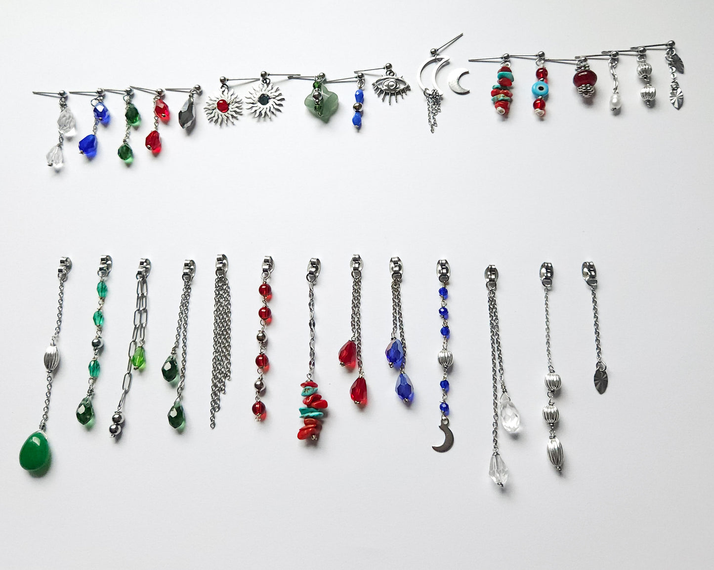 Mono boucle d'oreille personnalisable acier argenté et argent renforcé