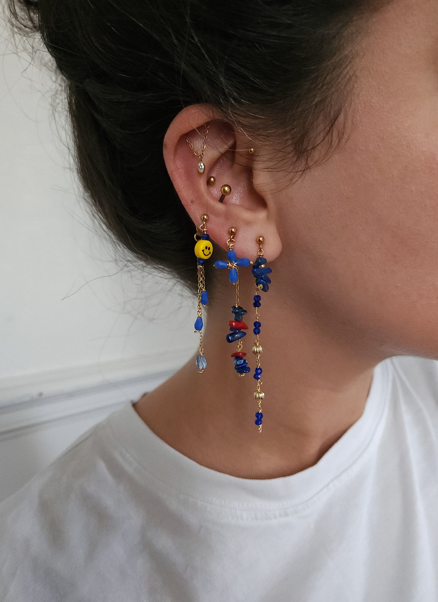 Boucles d'oreilles personnalisables à l'unité, acier inoxydable doré à l'or fin, coquillage, crabe, soleil