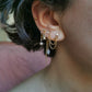 Boucle d'oreille double, boucle d'oreille chaine, piercing acier inoxydable, bijoux fait main