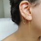 Chaine d'oreille en acier , boucle d'oreille double lune et etoile