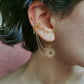 Boucle d'oreille double en acier, boucle d'oreille chaine, piercing acier inoxydable, bijoux fait main