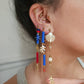 Boucle d'oreille modulable acier inoxydable et doré à l'or fin, a l’unité, coquillage, etoile et tortue de mer, corail, fleurs