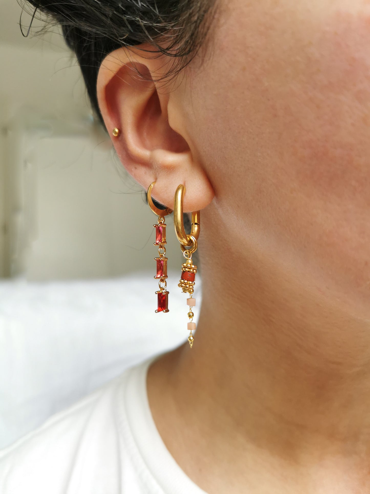 Boucle d'oreille acier, à accumuler, piercings d'oreilles