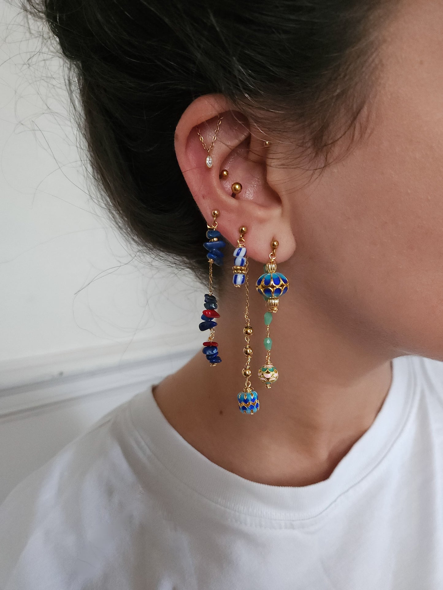 Boucles d'oreilles personnalisables à l'unité, acier inoxydable doré à l'or fin, coquillage, crabe, soleil