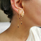 Boucle d'oreille acier, a accumuler, piercing d'oreille rouge