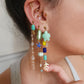 Boucle d'oreille modulable acier inoxydable et doré à l'or fin, a l’unité, coquillage, etoile et tortue de mer, corail, fleurs