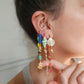 Boucle d'oreille modulable acier inoxydable et doré à l'or fin, a l’unité, coquillage, etoile et tortue de mer, corail, fleurs