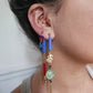 Boucle d'oreille modulable acier inoxydable et doré à l'or fin, a l’unité, coquillage, etoile et tortue de mer, corail, fleurs