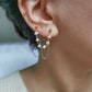 Boucle d'oreille double, chaine d'oreille perles d'eau douce, faite main