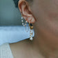 Boucle d'oreille double, chaine d'oreille perles d'eau douce, faite main