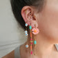 Boucle d'oreille modulable acier inoxydable et doré à l'or fin, a l’unité, coquillage, etoile et tortue de mer, corail, fleurs