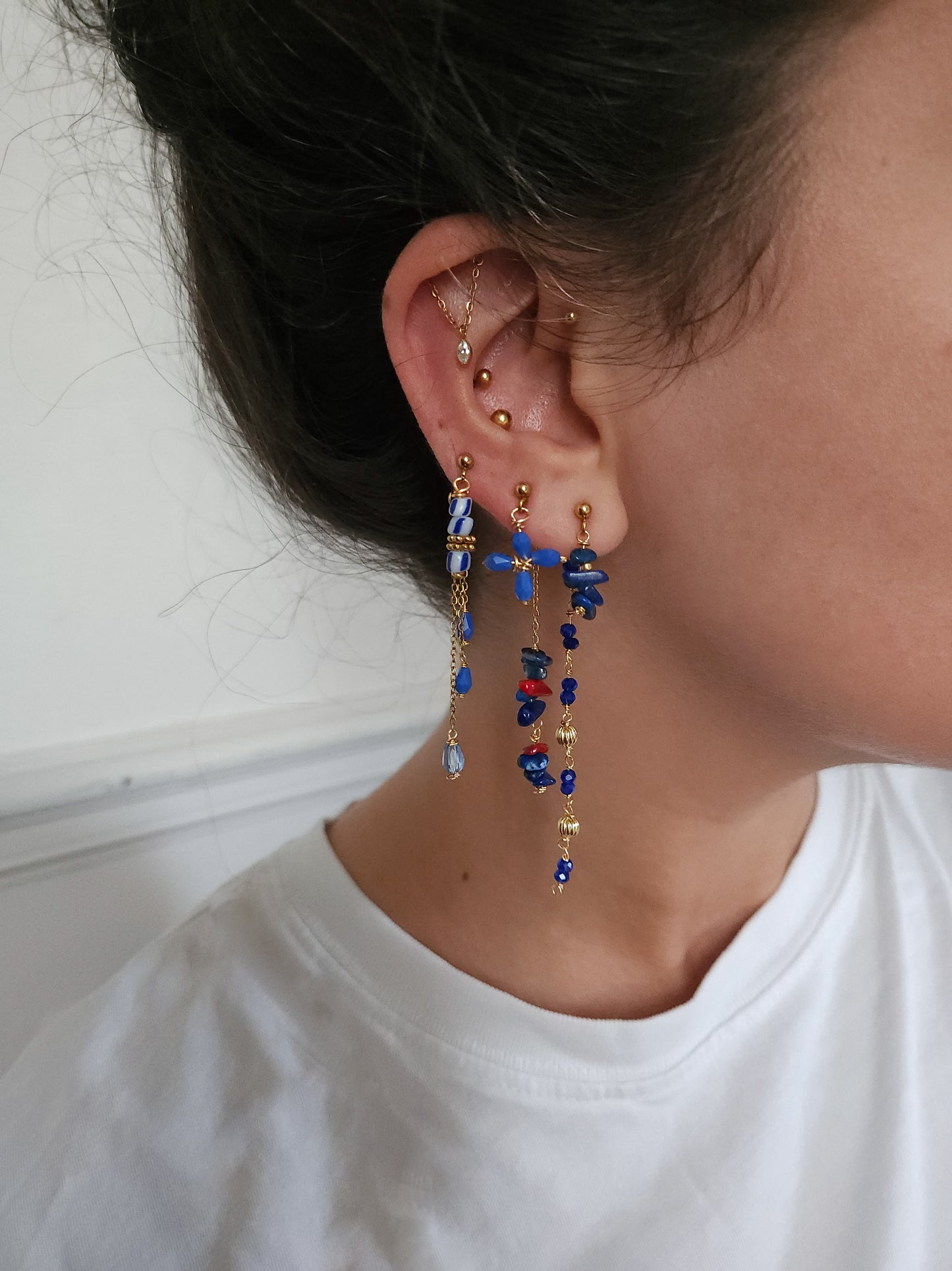 Boucles d'oreilles personnalisables à l'unité, acier inoxydable doré à l'or fin, coquillage, crabe, soleil