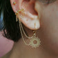 Boucle d'oreille double en acier, boucle d'oreille chaine, piercing acier inoxydable, bijoux fait main