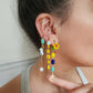 Boucle d'oreille modulable acier inoxydable et doré à l'or fin, a l’unité, coquillage, etoile et tortue de mer, corail, fleurs