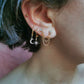 Boucle d'oreille double, boucle d'oreille chaine, piercing acier inoxydable, bijoux fait main