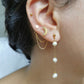 Chaine d'oreille en acier , boucle d'oreille double lune et etoile