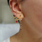 Boucle d'oreille acier, a accumuler, piercing d'oreille rouge