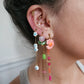 Boucle d'oreille modulable acier inoxydable et doré à l'or fin, a l’unité, coquillage, etoile et tortue de mer, corail, fleurs
