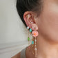 Boucle d'oreille modulable acier inoxydable et doré à l'or fin, a l’unité, coquillage, etoile et tortue de mer, corail, fleurs