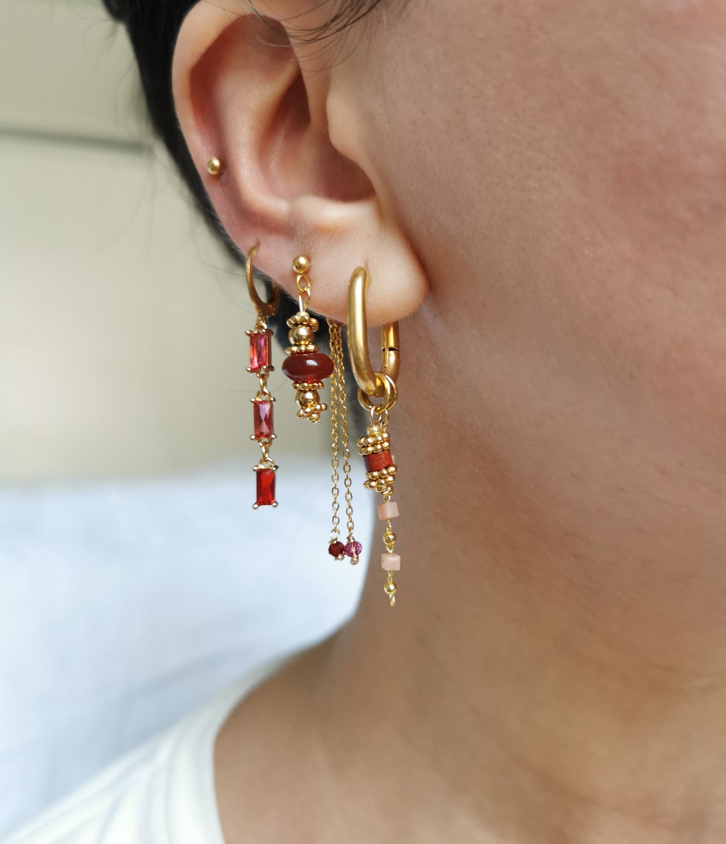 Boucle d'oreille acier, à accumuler, piercings d'oreilles