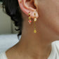 Boucle d'oreille acier, a accumuler, piercing d'oreille rouge