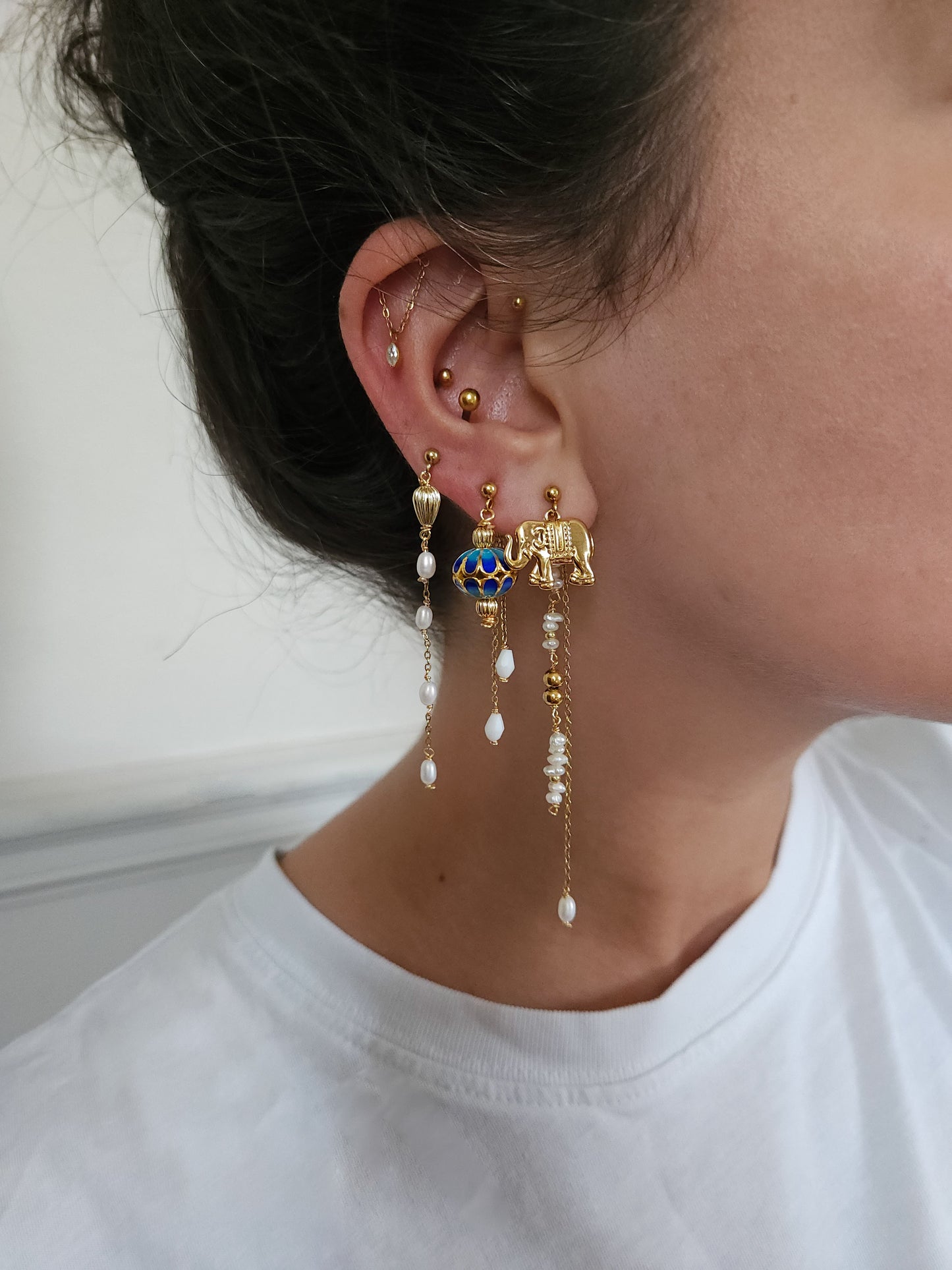 Boucles d'oreilles personnalisables à l'unité, acier inoxydable doré à l'or fin, coquillage, crabe, soleil