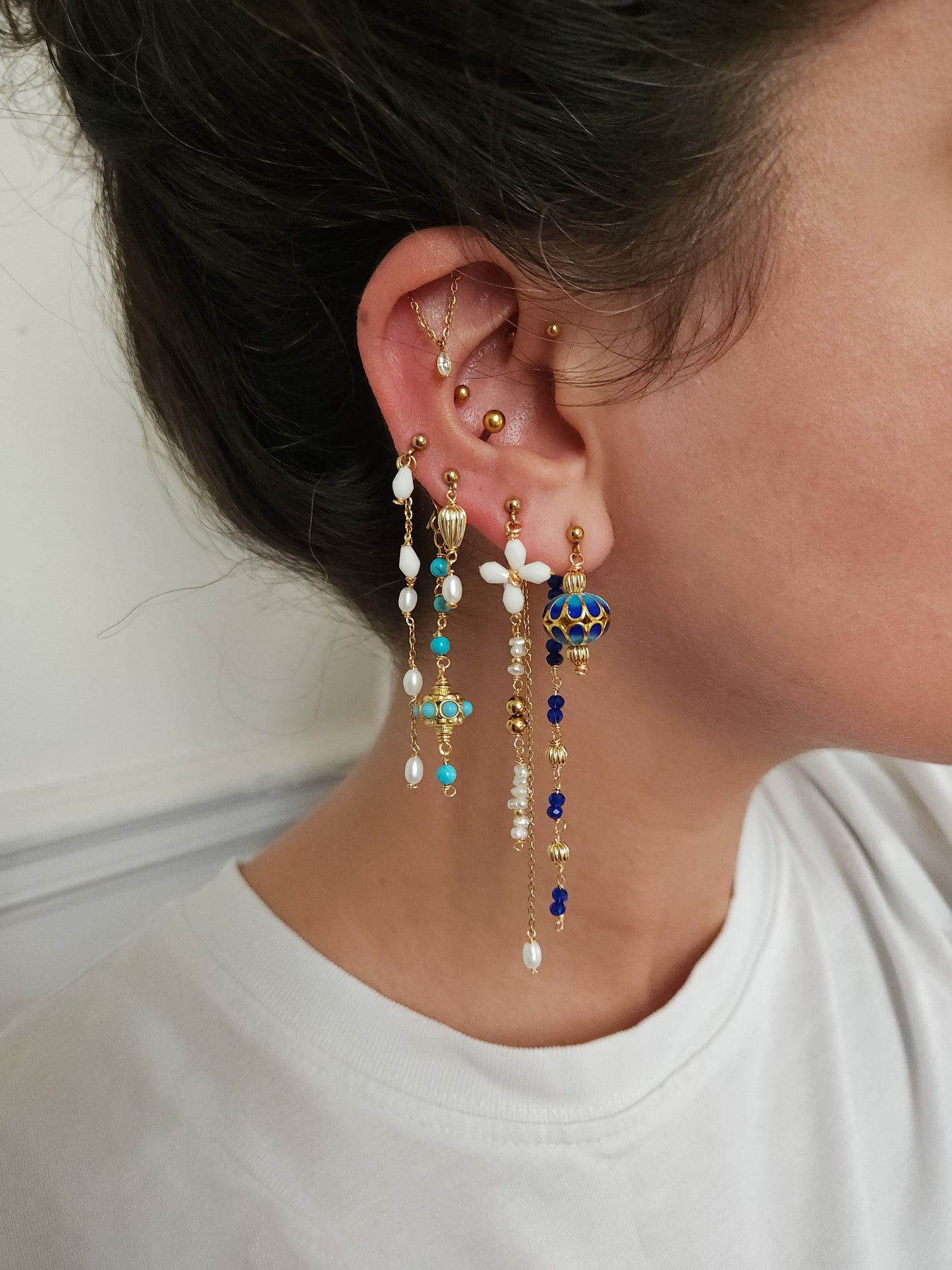 Boucles d'oreilles personnalisables à l'unité, acier inoxydable doré à l'or fin, coquillage, crabe, soleil