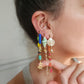 Boucle d'oreille modulable acier inoxydable et doré à l'or fin, a l’unité, coquillage, etoile et tortue de mer, corail, fleurs