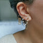 Boucle d'oreille double, chaine d'oreille perles d'eau douce, faite main