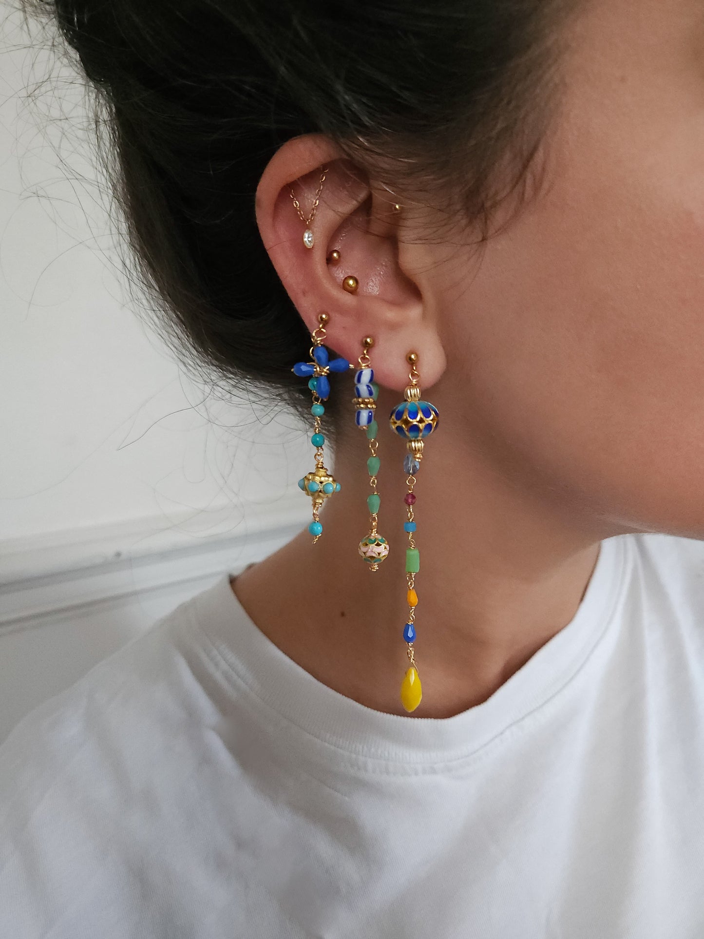 Boucles d'oreilles personnalisables à l'unité, acier inoxydable doré à l'or fin, coquillage, crabe, soleil