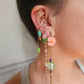 Boucle d'oreille modulable acier inoxydable et doré à l'or fin, a l’unité, coquillage, etoile et tortue de mer, corail, fleurs